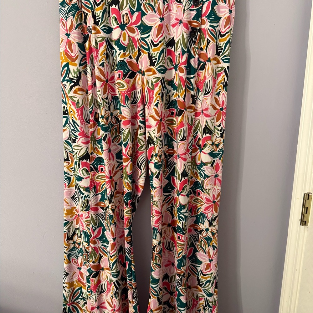 Robert Louis Floral Wide Leg Pants - Multicolor